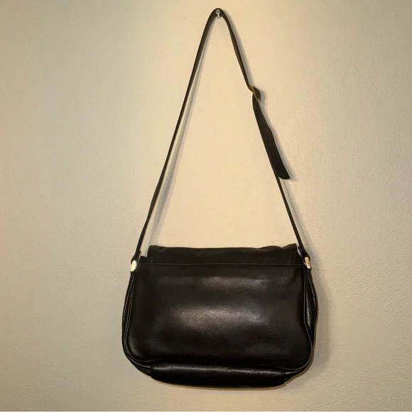 Pierre Balmain Black Leather Shoulder Crossbody Messenger Bag - Picture 4 of 16